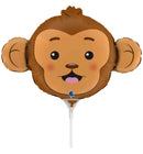 Mini Monkey Head Foil Balloon