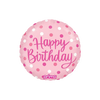 Round Birthday Pink Dots Foil Balloon