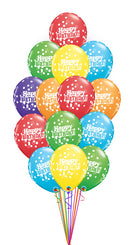 Birthday Confetti Dots Balloon Bouquet- 15 pcs.with weight
