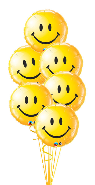 Smiling Faces Balloon Bouquet- 6 pcs. with weight