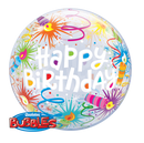 Single Bubble Birthday Lit Candles