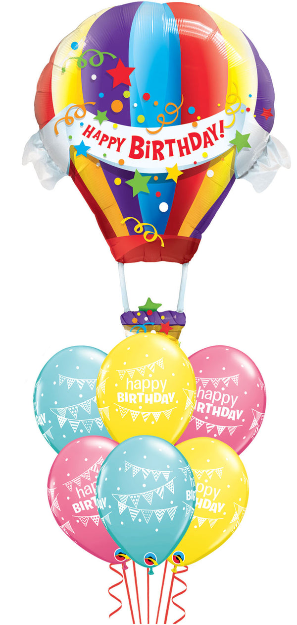 Birthday Hot Air Balloon Bouquet With Weight