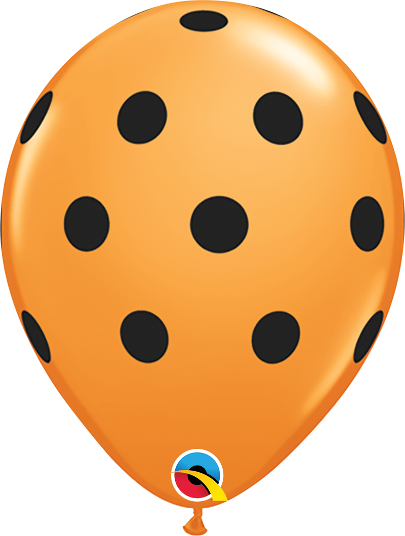 Orange Polka Halloween Balloons