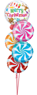 Candy Swirls Merry Christmas balloons