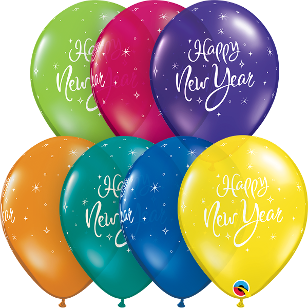 New Year Sparkle Balloons - 7 pcs