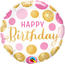 Birthday Pink & Gold Dots