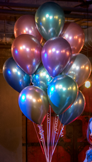 12Pcs Assorted Chrome Latex Balloon Bouquet - With Weight