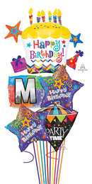 Happy Birthday Cupcake Star Balloon Bouquet