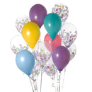 Unicorn theme Confetti Balloons 12pcs with weight