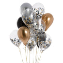 Silver and gold Confetti Balloons 12pcs with weight