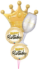 Golden Crown Birthday Gold Glitter Dots