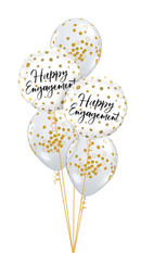 Happy Engagement Gold Dots Balloons