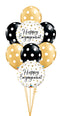 Gold and Black Polka Engagement Balloons