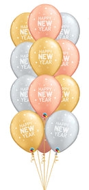 15pcsNew Year Sparkles & Dots Balloon Bouquet with Weight