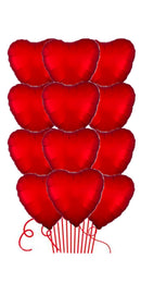 12 Satin Luxe Matte Red Balloon Bouquet