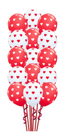 15Pcs Big Hearts Red & White Print on a Weight
