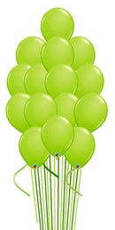 LimeGreen Balloon Bouquets 15pcs with Hi-Float and Weights
