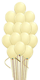 Ivory Silk  Balloon Bouquets 15pcs  with Hi-Float and Weights