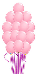 15Pcs Rose Pink Balloon Bouquets With Weight