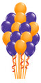 Orange and Purple Balloon Bouquets 15pcs  with Hi-Float and Weig