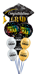 Congratulations Grad Star and Ombre Dots Classic Balloon Bouquet