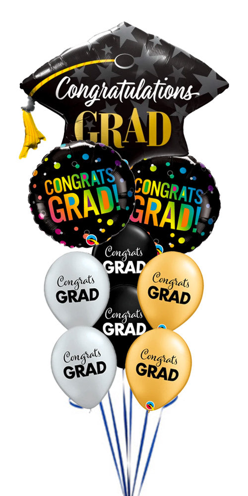 Congratulations Grad Star and Ombre Dots Classic Balloon Bouquet