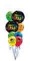 Congratulations Grad Ombre Dots Colorful Smiley Balloon Bouquet