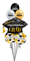 Congratulations Grad Star and Gold Balloons Bouquet