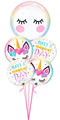 Eyelashes and Unicorn Have a Magical Day Bouquet - Topper NOT Available (Can we replace with Pink Birthday Bubbles)