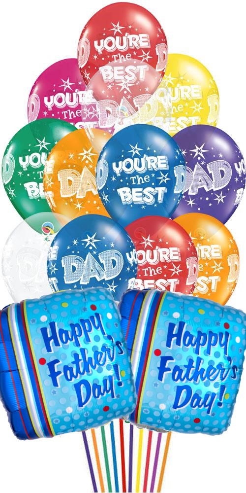 You're The Best and Thank You Dad Balloon Bouquet With Weight