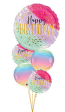 Jumbo WaterColor Bday Pastel Ombre Balloon Bouquet