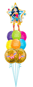 Wonder Woman Sparkle Birthday Super Hero Balloon Bouquet