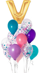 Any Letter Mermaid Confetti Balloon Bouquet