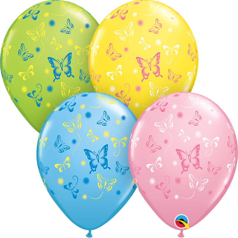 Round Butterflies Balloons 4pcs