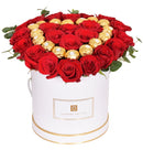 Heart Shape Roses and Rocher Chocolates