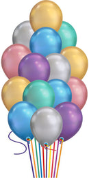 15,Assorted Chrome balloons Bouquet.