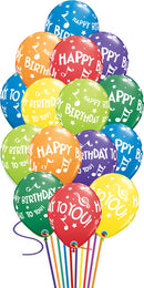 15Pcs Happy Birthday To You Assorted Balloons with weight