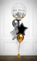 Bubbles Custom Text and Star Chrome Balloon Bouquet - PRE 0RDER