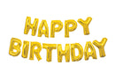 Gold Color Happy Birthday Foil Balloons Banner Air-Filled NO HELIUM / NON-FLYING