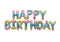 Rainbow Color Happy Birthday Foil Balloons Banner - Air-Filled - NON FLYING / NO HELIUM