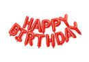 Red Happy Birthday Foil Balloons Banner Air-Filled NO HELIUM / NON-FLYING