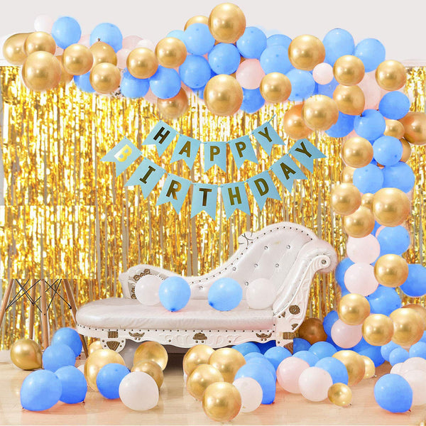 Blue and Gold Balloon Decoration