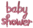 Script Baby Shower PINK - Air-Filled - NON FLYING / NO HELIUM