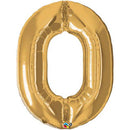 Number Zero(0) Metallic Gold Helium Filled