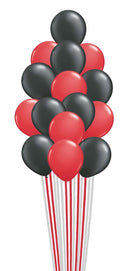 Red & Black Balloon Bouquet - 15 pcs. with weight
