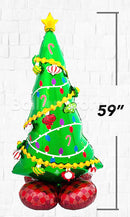 Christmas Tree Foil Balloon Balloon Standee  - NON FLYING