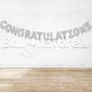 SILVER Congratulations Alphabet Foil Balloons Banner NO HELIUM / NON-FLYING