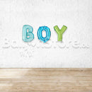 8" B-O-Y Alphabet Foil Balloons Banner NO HELIUM / NON-FLYING