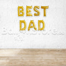 16" BEST DAD Alphabet Foil Balloons Banner - GOLD - Air-Filled - NON FLYING / NO HELIUM