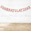 16" CONGRATULATIONS Alphabet Foil Balloons Banner - ROSEGOLD- Air-Filled - NON FLYING / NO HELIUM